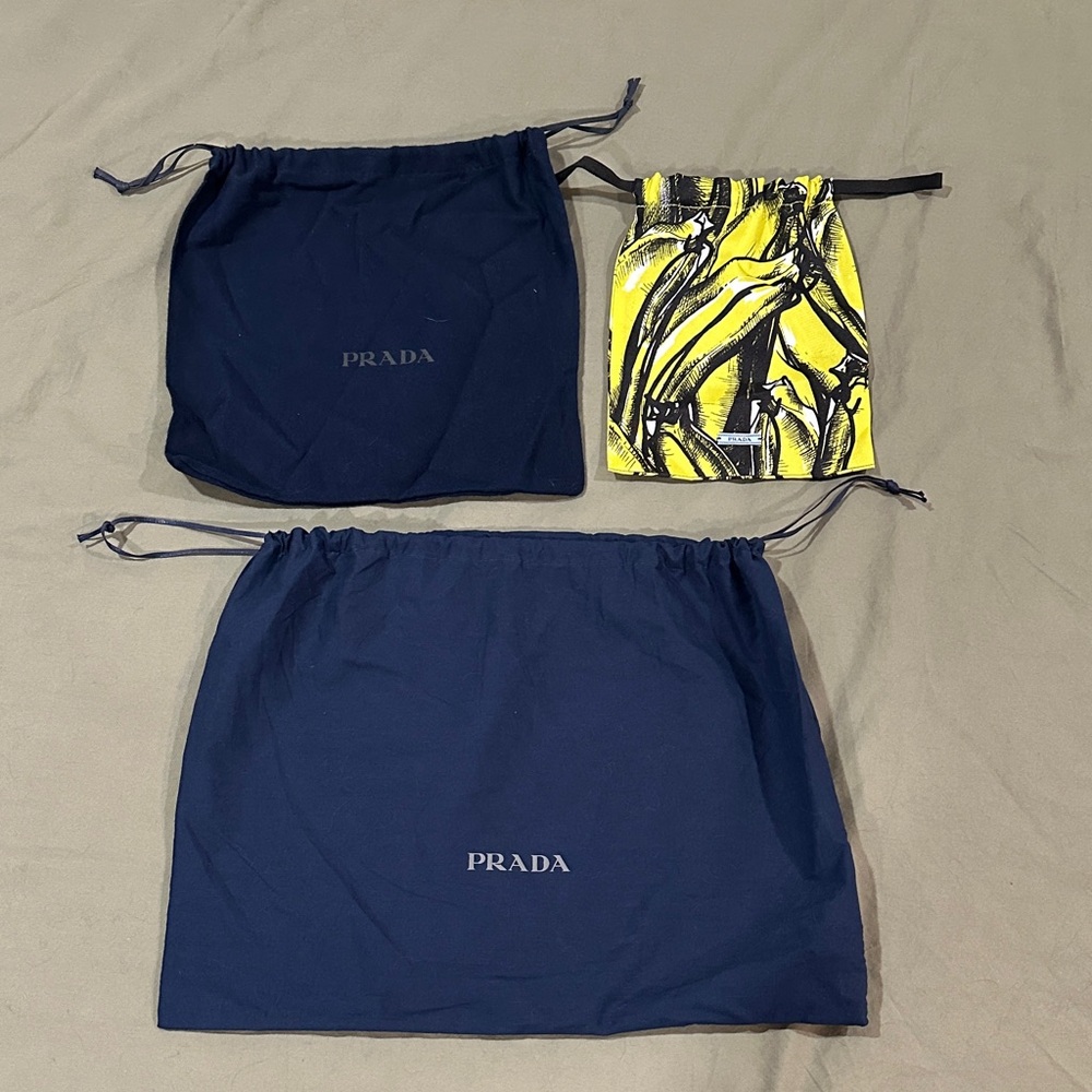Prada Vibrant Yellow and Navy Bag set
